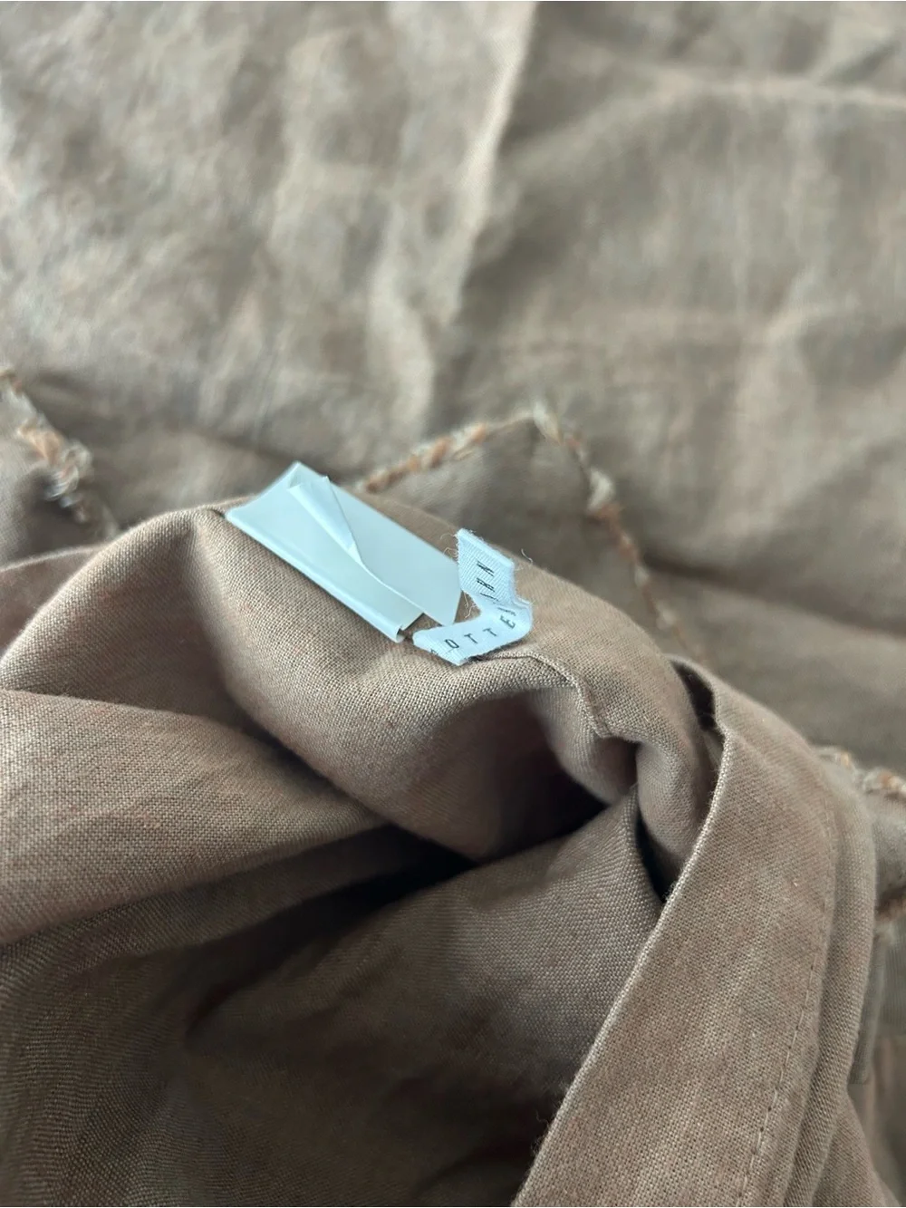 Pottery Barn Belgian Flax Linen Double Flange King Pillow Sham 1 NWOT Toffee